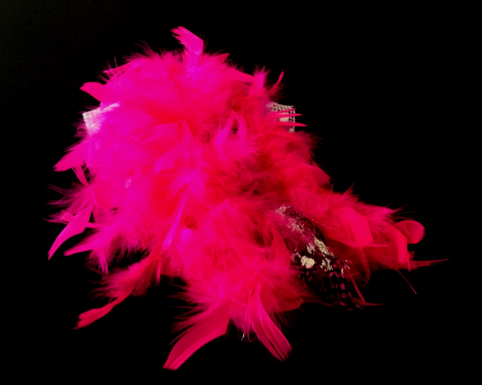 Criminal Aesthetic Fashion #26, 2013 plumes, lace and glitter, size 40 / 9, unique piece