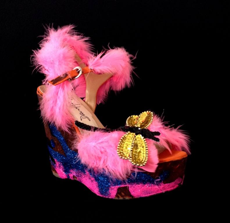 Criminal Aesthetic Fashion #2, 2013, fur, glitter and paillettes decoration, size n 40 / 9, unique piece