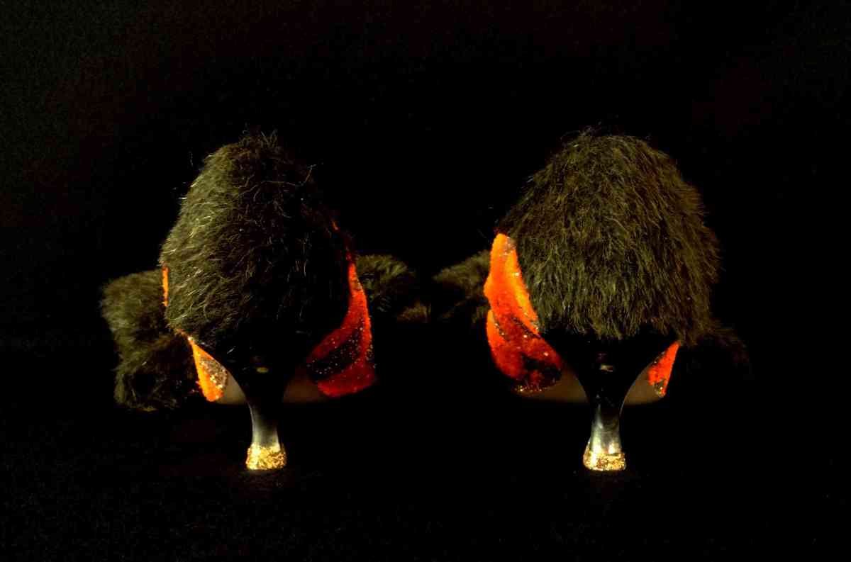 Juliet & the Forbidden Games Shoes #11, 2013, glitter, fur and bijou on leather shoes, unique piece