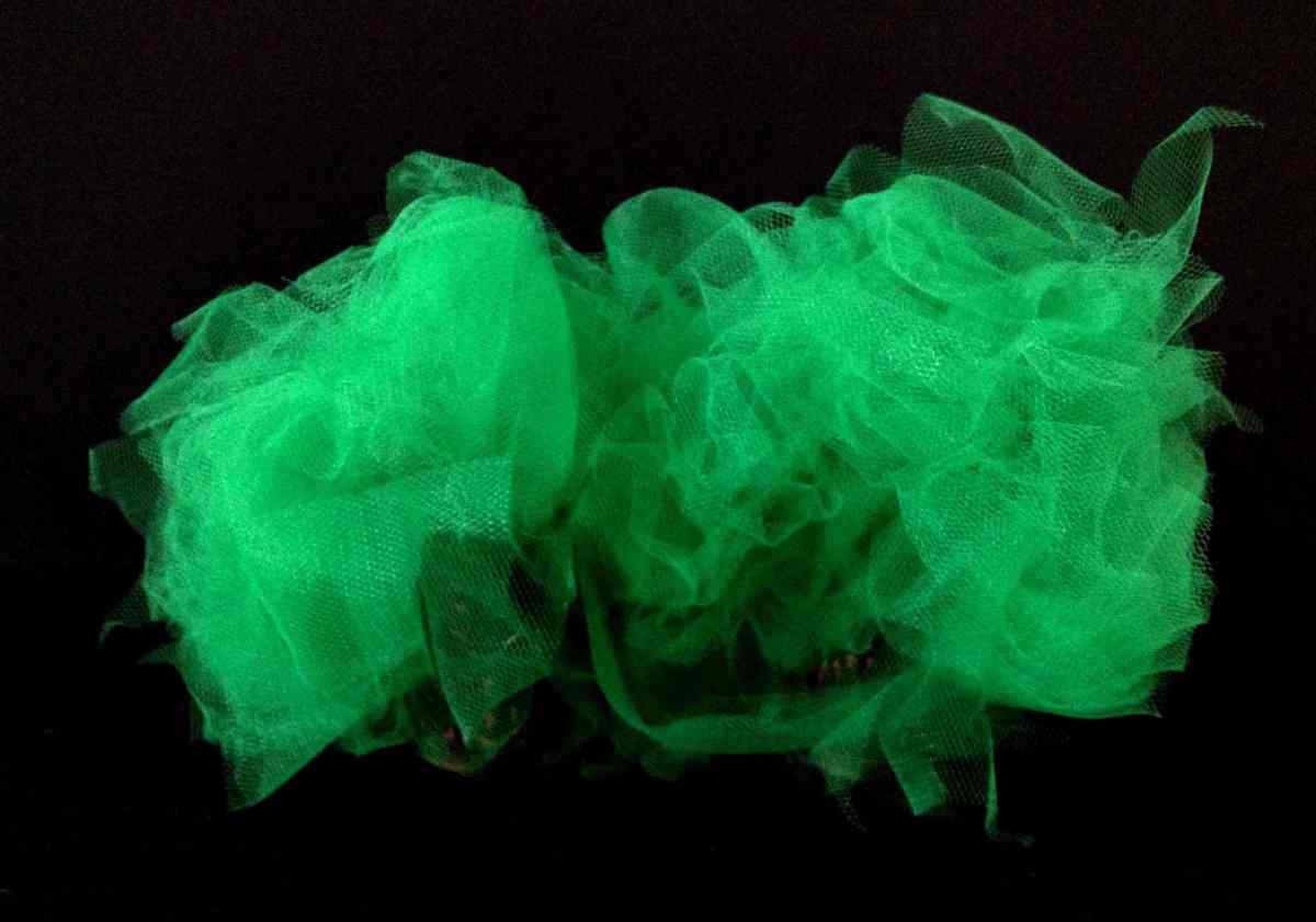 Juliet & the Forbidden Games Shoes #18, 2013, tulle and paillettes on leather shoes, unique piece