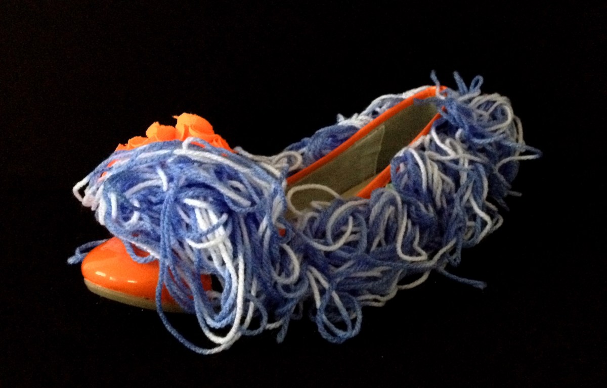 Juliet & the Forbidden Games Shoes #20, 2013, wool and technic textiles, unique piece