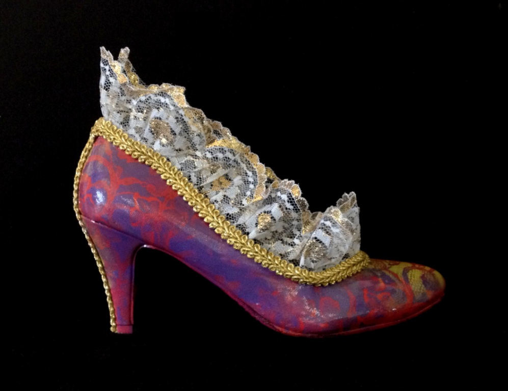 Bastardisation #10, 2014, golden decoration and spray paint on décolleté, size n38 unique piece