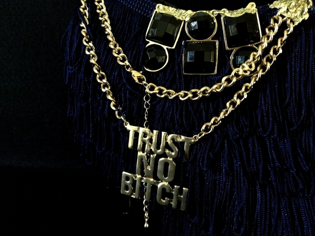 Bastardisation #7, 2014, fringes, bijoux and gold leaf on leather boots, size n41 unique piece