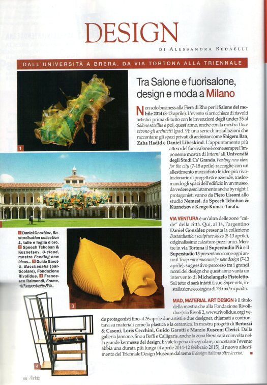 Alessandra Redaelli, Design, ARTE Mondadori, apr 2014, p. 68