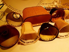 The lamps borrowed from citizens of San Antonio for the Bohemian Texas Street Home Fashion Show, Luminaria 2014