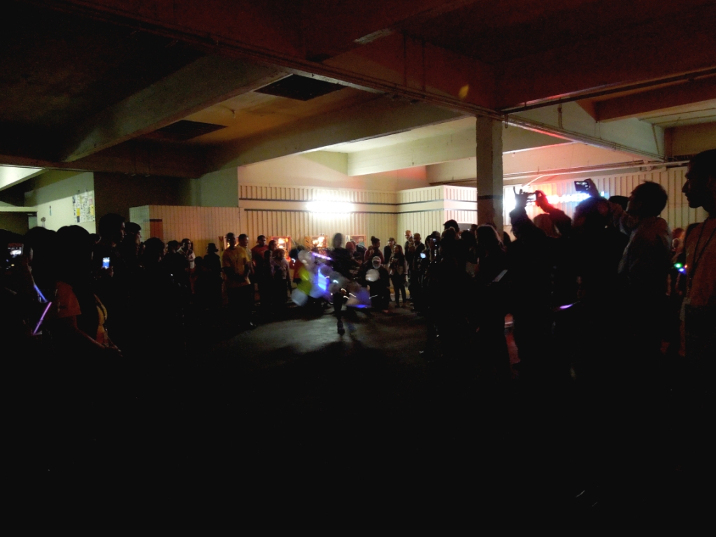 Bohemian Texas Street Home Fashion Show, Pinball Room performance, Luminaria 2014