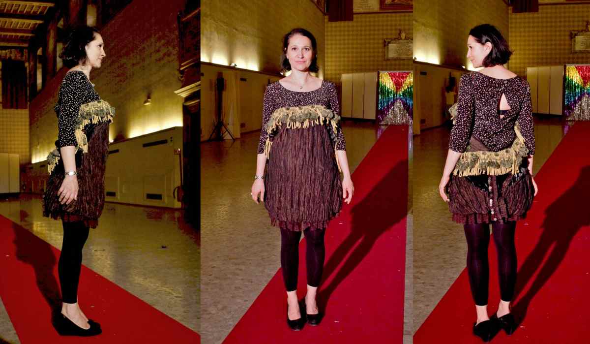 Daniel González D.G. Clothes Project, Wearable Sculpture-Portrait, live produced during "Portrait Fashion Factory" Performance