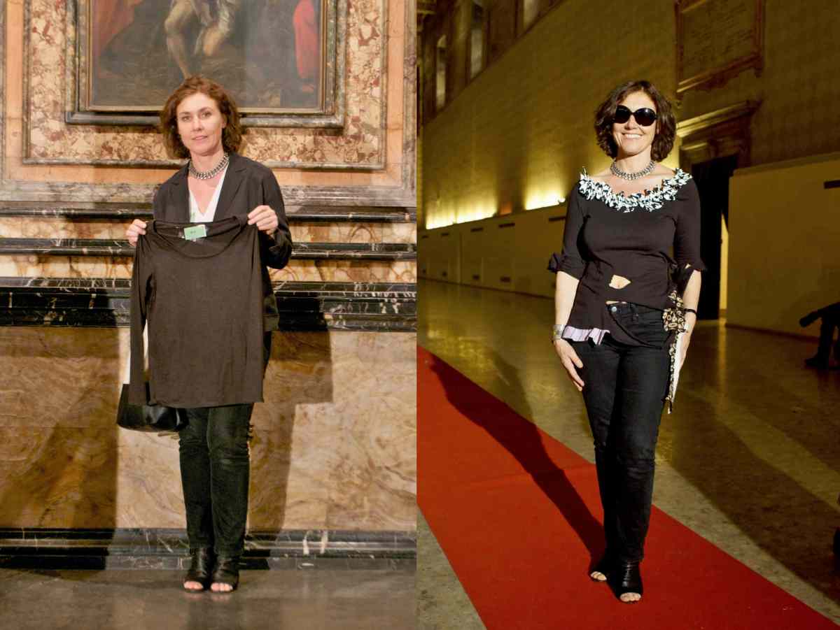 Daniel González D.G. Clothes Project, Wearable Sculpture-Portrait, live produced during "Portrait Fashion Factory" Performance