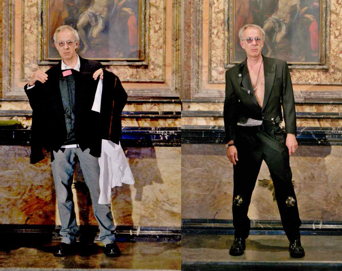 Daniel González D.G. Clothes Project, Wearable Sculpture-Portrait, live produced during "Portrait Fashion Factory" Performance