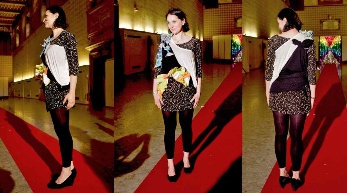 Daniel González D.G. Clothes Project, Wearable Sculpture-Portrait, live produced during "Portrait Fashion Factory" Performance