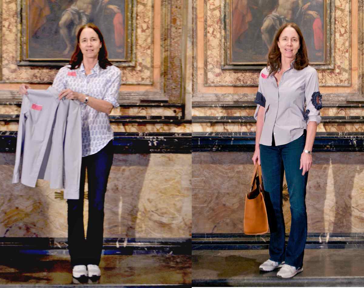 Wearable Sculpture-Portrait, before & after live production during "Portrait Fashion Factory" Performance