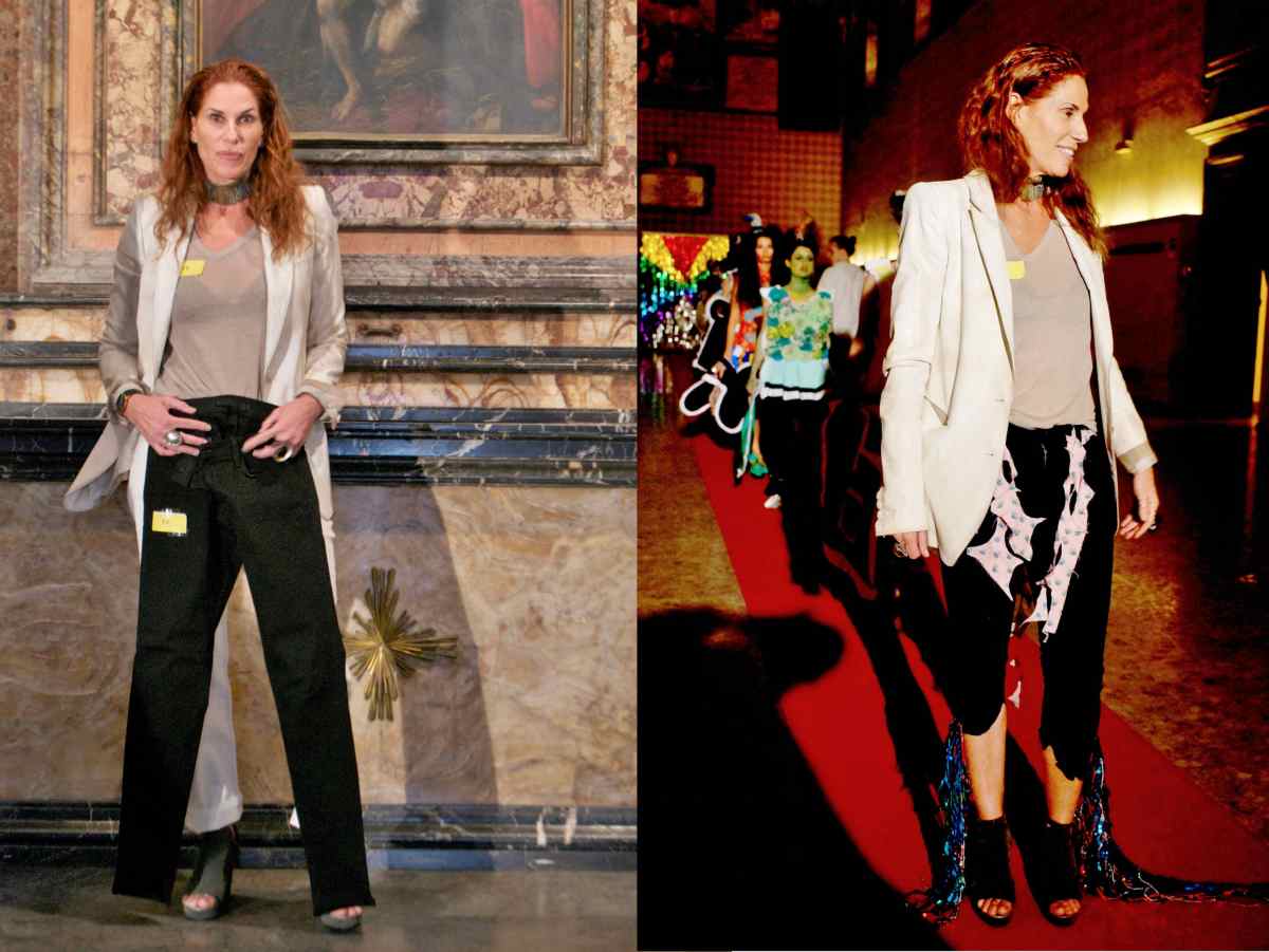 Wearable Sculpture-Portrait, before & after live production during "Portrait Fashion Factory" Performance